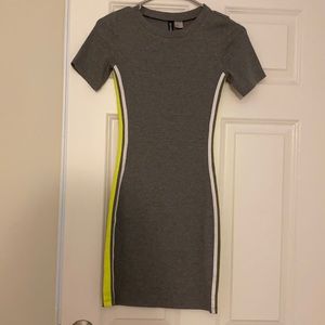 Grey Side Striped Dress